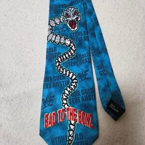 WWF Stone‎ Cold Steve Austin Ralph Marlin Tie, 1998 'Bad To The Bonz' Vintage